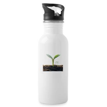 Grow at Your Own Pace – Gentle Growth Vibes - 20 oz Water Bottle - white - Right