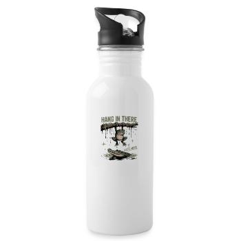Hang In There Funny Dark Humor Frog Design - 20 oz Water Bottle - white - Right