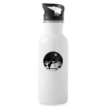 Bear with a telescope under the starry sky - 20 oz Water Bottle - white - Right