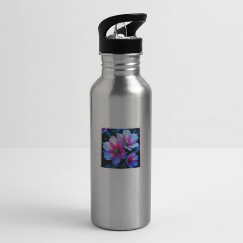 Neon Bloom Flower Magic Glow Design - 20 oz Water Bottle