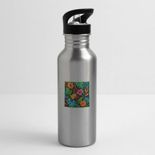 Vibrant Tropical Jungle Bloom Art - 20 oz Water Bottle