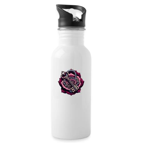 You Hold the Key to My Heart Rose Lock T-Shirt - 20 oz Water Bottle