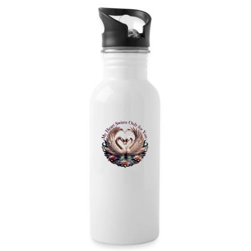 My Heart Swims Only for You Swan Heart T-Shirt - 20 oz Water Bottle