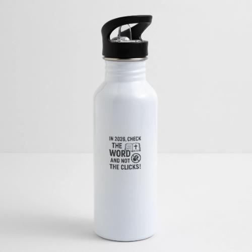 BW Word Clicks 2026 background - 20 oz Water Bottle