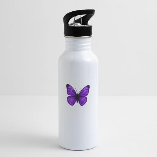 Neon Purple Butterfly - 20 oz Water Bottle