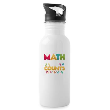 Math Is The Only Subject That Counts Math Teacher - 20 oz Water Bottle - white - Right