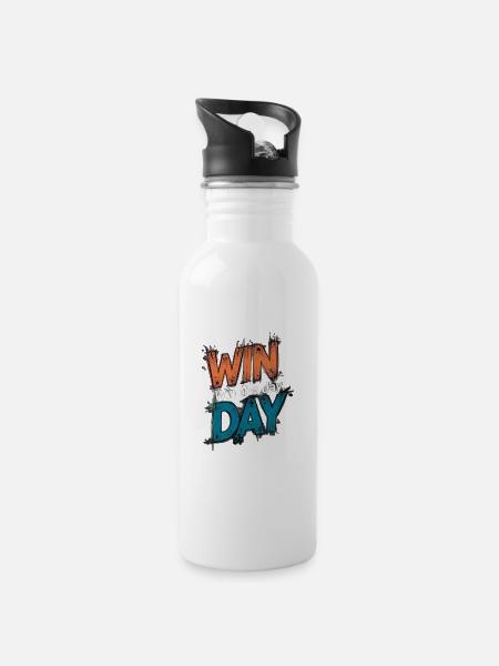 Win the Day Splash - 20 oz Water Bottle - white