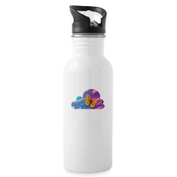 Butterfly Cloud - 20 oz Water Bottle - white - Right