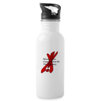 Crimson Cross on Black Text "Misery Loves Company" - 20 oz Water Bottle - white - Right