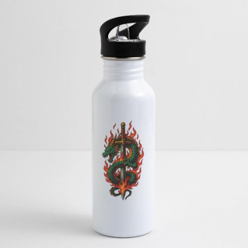 Flaming Dragon Sword Warrior Shirt - 20 oz Water Bottle