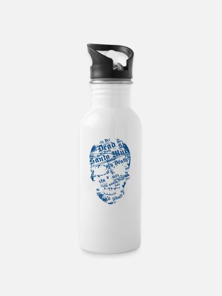 Blue skull - 20 oz Water Bottle - white