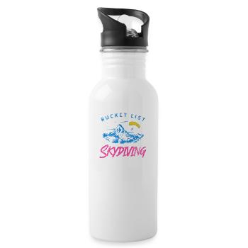 Bucket List Skydiving - 20 oz Water Bottle - white - Right