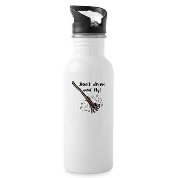 Don t Drink And Fly Witch s Broom - 20 oz Water Bottle - white - Right