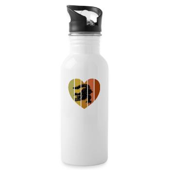 Crocodile Alligator Heart - 20 oz Water Bottle - white - Right