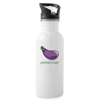 Certified Foodie Eggplant - 20 oz Water Bottle - white - Right