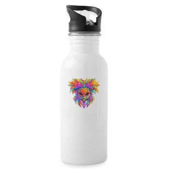 Rainbow Mardi Gras Mask - 20 oz Water Bottle - white - Right