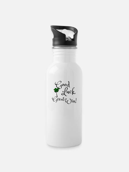 Good Luck, Great Win - 20 oz Water Bottle - white
