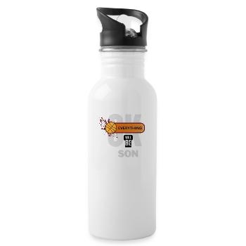 Basketball Son Motivational Everything Will Be OK - 20 oz Water Bottle - white - Right