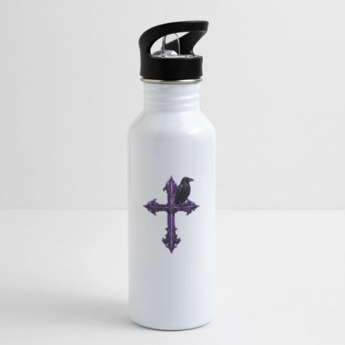Gothix Raven Cross - 20 oz Water Bottle