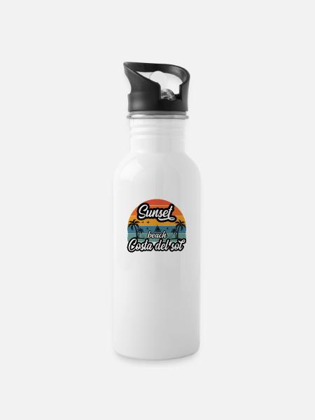beach & summer - 20 oz Water Bottle - white