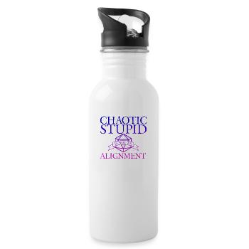 Chaotic Stupid Is Not An Alignment Gamer - 20 oz Water Bottle - white - Right