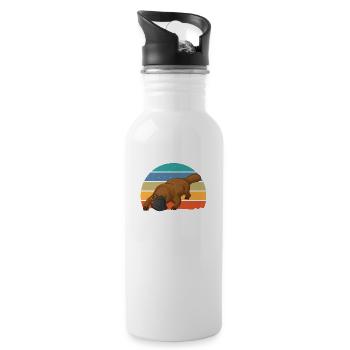 Platypus Vintage Australian Duck Billed Funny - 20 oz Water Bottle - white - Right