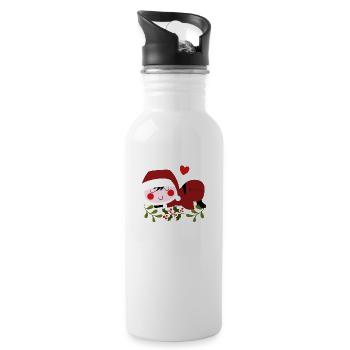 Sleeping Baby Dressed As A Santa Claus - 20 oz Water Bottle - white - Right