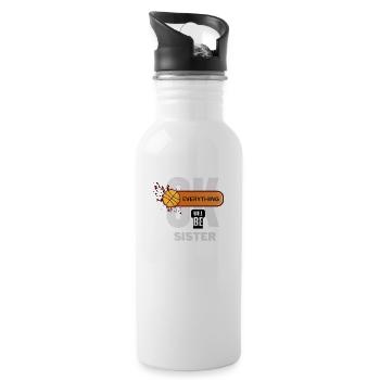 Supportive Basketball Sister Everything Will Be OK - 20 oz Water Bottle - white - Right