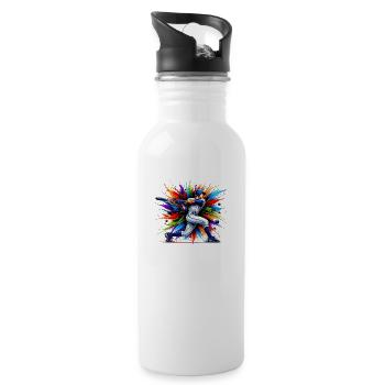 for Baseball player tie dye art - 20 oz Water Bottle - white - Right