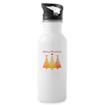 Minimalist Merry Christmas Pines - 20 oz Water Bottle - white - Right