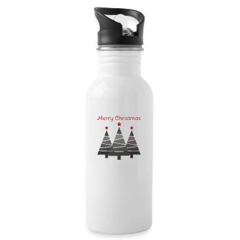 Minimalist Merry Christmas Pines - 20 oz Water Bottle - white - Right