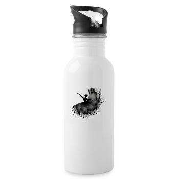 Ballerina silhouette with gorgeous plumage - 20 oz Water Bottle - white - Right
