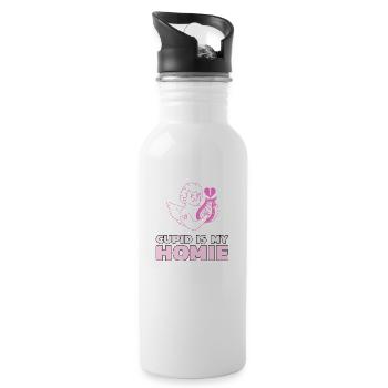 Cupid Is My Homie - 20 oz Water Bottle - white - Right