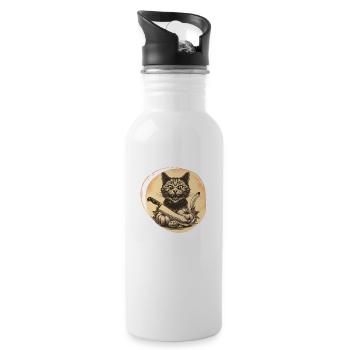 Scary Halloween cat - 20 oz Water Bottle - white - Right