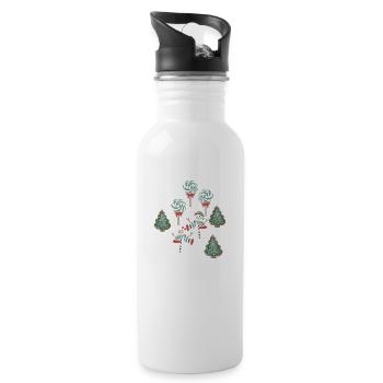 Merry Christmas Snowman Parade - 20 oz Water Bottle - white - Right