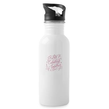 lets celebrate together - 20 oz Water Bottle - white - Right