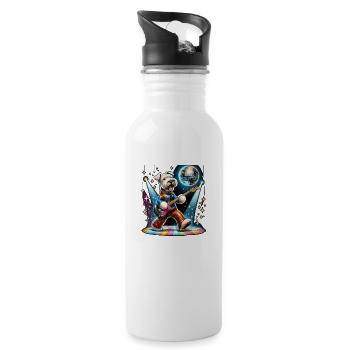 Disco Soft Coated Wheaten Terrier - 20 oz Water Bottle - white - Right