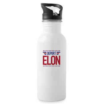 Deport Elon Musk Bumper Anti Fascist - 20 oz Water Bottle - white - Right