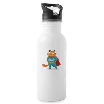 Super Purr: Hero of the Couch - 20 oz Water Bottle - white - Right