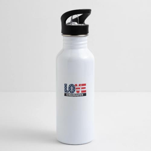 Love Kindergarten Patriotic Graduation - 20 oz Water Bottle