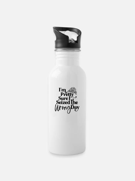 Seized Wrong Day BaileyAndGinger - 20 oz Water Bottle - white