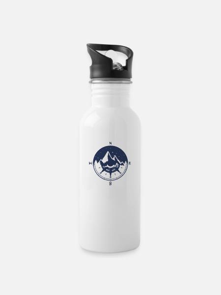 Blue Kompass - 20 oz Water Bottle - white
