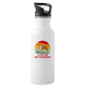 Classic Retro I Live For The Weekends Weekender - 20 oz Water Bottle - white - Right