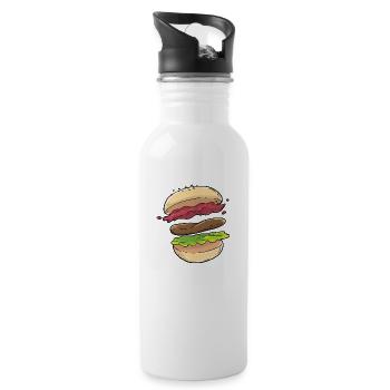 Hamburger Burgers Foodie - 20 oz Water Bottle - white - Right