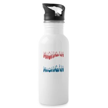 Michigan Red White Blue Cute Groovy - 20 oz Water Bottle - white - Right