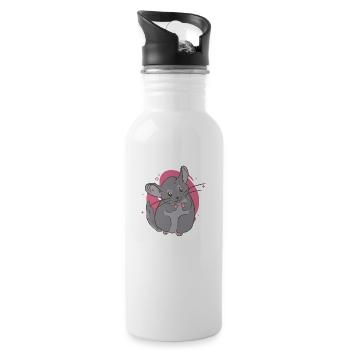 Chinchilla Rodent Lover - 20 oz Water Bottle - white - Right