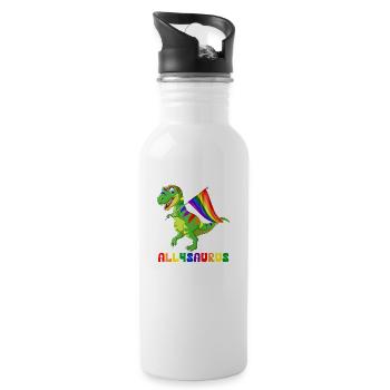 Rainbow Ally Saurus Embracing Diversity - 20 oz Water Bottle - white - Right