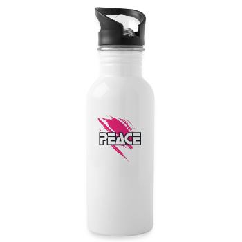 "Serenity Reigns: Peaceful Harmony" - 20 oz Water Bottle - white - Right
