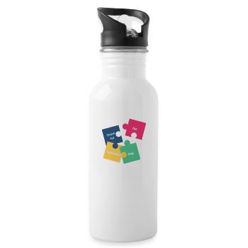 Grateful Puzzle Vibes - 20 oz Water Bottle - white - Right
