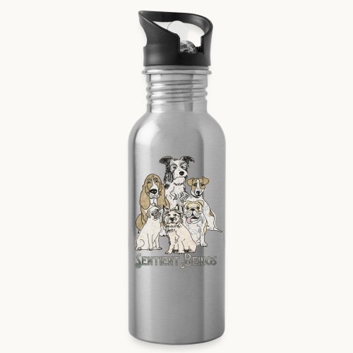 DOGS-SENTIENT BEINGS-white text-Carolyn Sandstrom - 20 oz Water Bottle